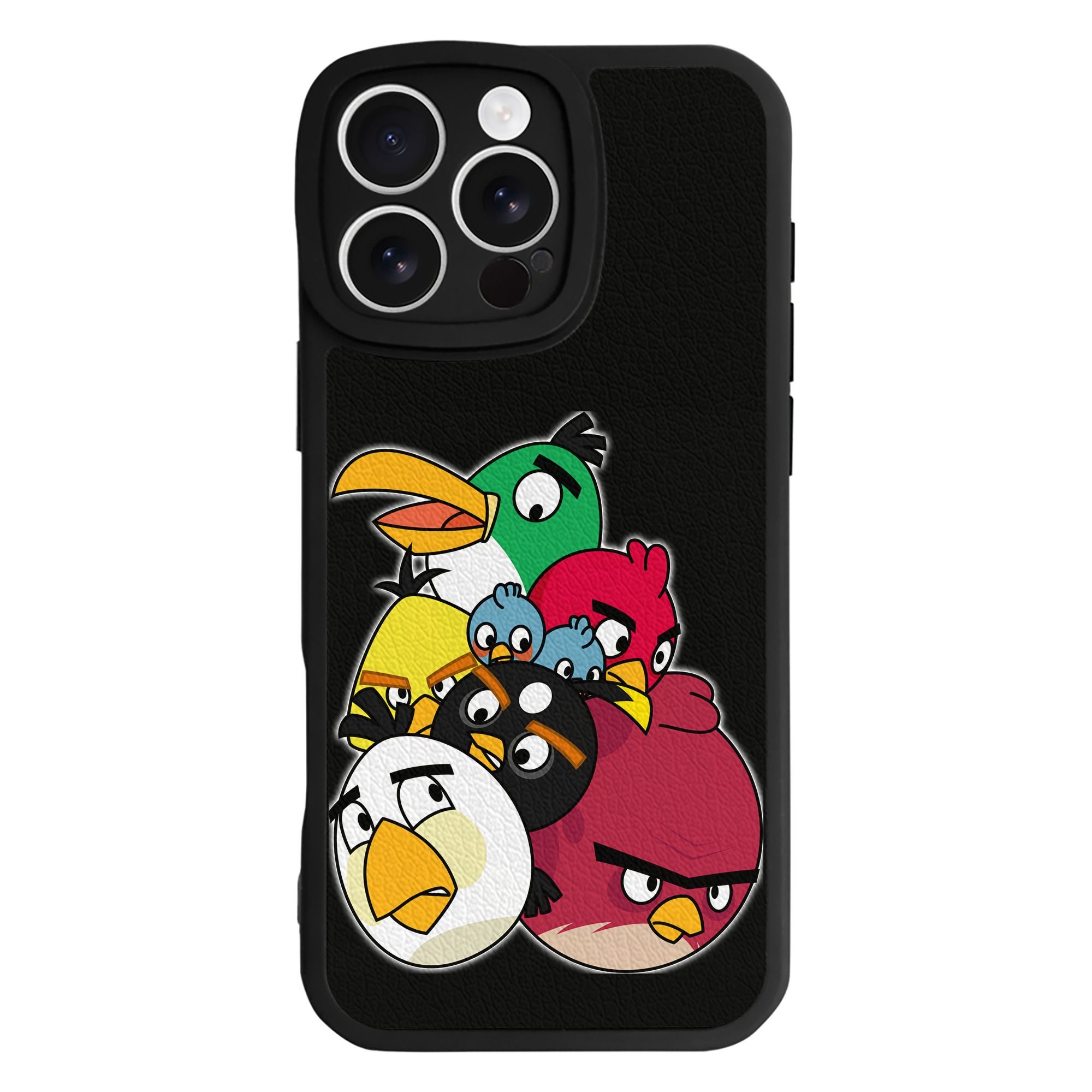 （画像用） Angry Birds アングリーバード 【iPhone 16シリーズ対応】シリコンスマホケース（レザー調） 材質：シリコン